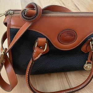 Vintage Dooney & Bourke Black Leather Satchel Shoulder Bag Purse